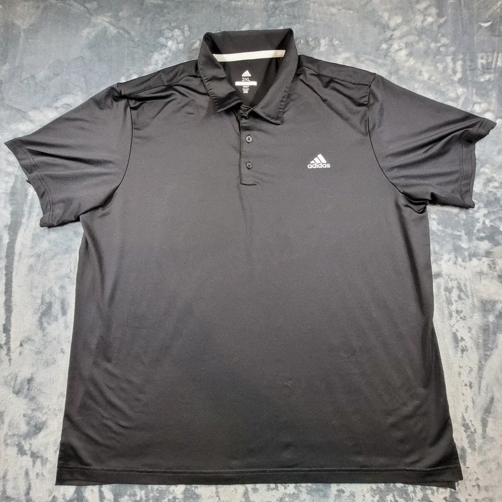 Adidas Golf Mens 2XL Black Short Sleeve Performance Polo Shirt ADVS20R772
